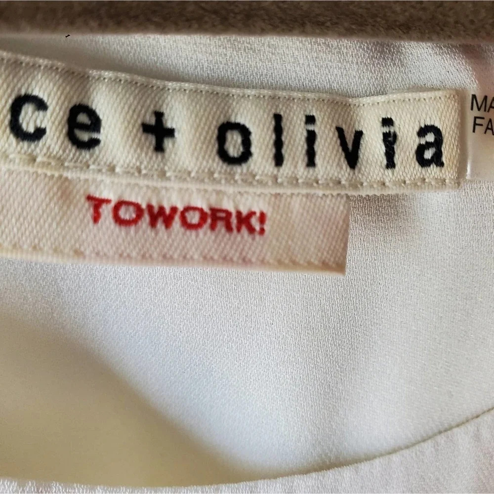 Alice and Olivia size 4 black and white 100% silk work dress "To Work" line - Picture 10 of 10